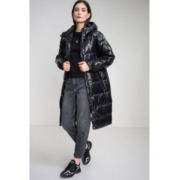 Geaca cu vatelina si gluga - Negru