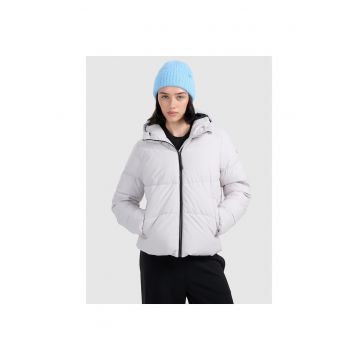 Geaca de puf pentru femei -  gri - umplutura sintetica - croiala confortabila