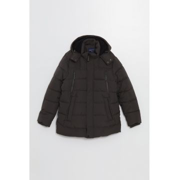 Geaca scurta regular-fit - Maro inchis