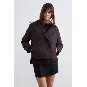 Jacheta cu doua randuri de nasturi - Maro inchis