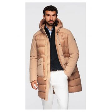 Jacheta lunga matlasata cu buzunare mari  OM-JALJ-0308 - Maro camel