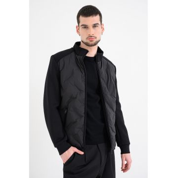 Jacheta matlasata cu guler sifermoar - Negru
