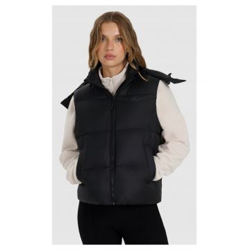 Vesta de puf  pentru femei - negru - umplutura naturala - croiala oversize