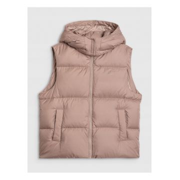 Vesta din puf  bej - umplutura naturala - croiala oversize - hidrofoba