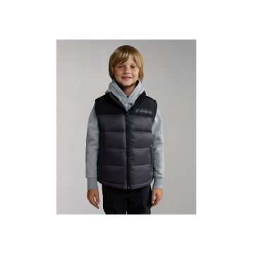 Vesta matlasata cu gluga si logo -