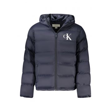 Geaca Barbati -  Impermeabila - Hidrofuga - Rezistenta La Vant - Logo Printat 2571 - Albastru marin