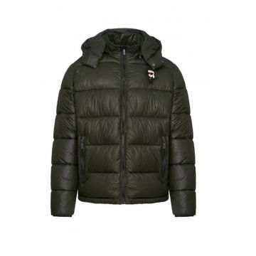 Geaca cu cu logo aplicat si fermoar -