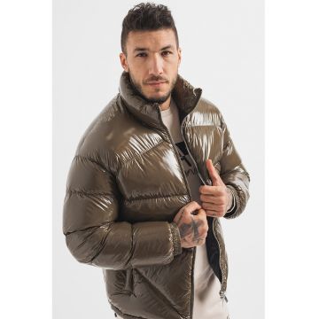 Geaca cu fermoar si umplutura de puf - Kaki