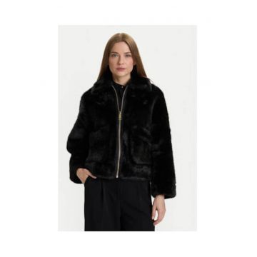 Geaca dama  cu blana artificiala - Negru