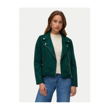 Geaca de imitatie din piele -  verde - femei -