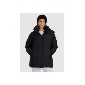 Geaca de puf  pentru femei - neagra - umplutura naturala - croiala oversized