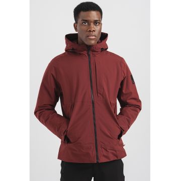 Geaca impermeabila cu gluga Tempelhof - Rosu inchis