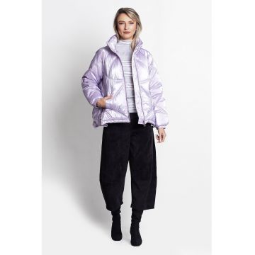 Geaca lejera cu slituri laterale cu fermoar - Lila