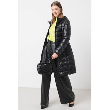 Geaca lunga cu vatelina Famalia - Negru