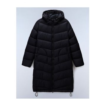 Geaca matlasata cu gluga Ega - Negru