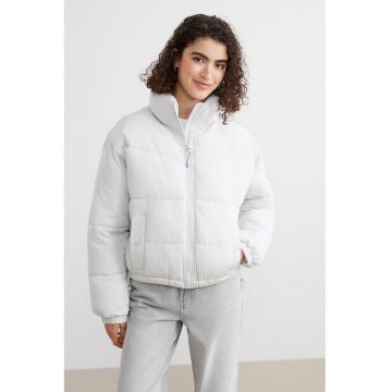 Geaca scurta cu fermoar - Alb optic