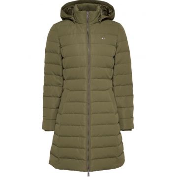 Geaca slim fit lunga cu gluga