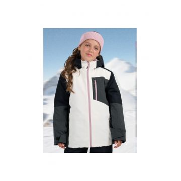 Geaca snowboard fete  NeoDry 10000 - alb - izolatie usoara - gluga reglabila