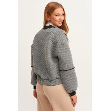 Jacheta bomber matlasata - Negru/Gri inchis