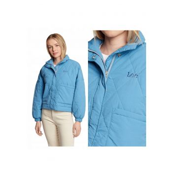Jacheta Dama -  Light Layer Jacket - Regular Fit - Design Clasic - Fara Gluga - Fermoar - Bumbac - XS INTL - Albastru