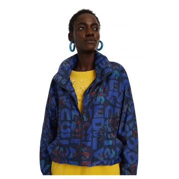 Jacheta de vant cu guler si logo