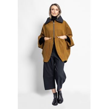 Jacheta lejera din amestec de lana - Galben mustar