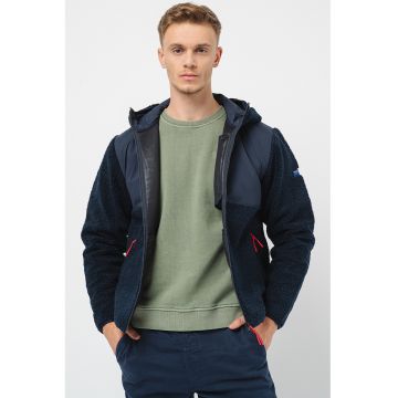 Pepe Jeans London - Jacheta cu gluga si buzunare cu fermoar - Bleumarin