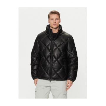 Geaca barbati  din imitatie de piele - negru