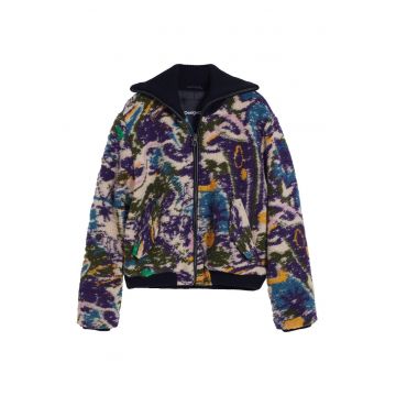 Geaca bomber Femei -  multicolor - lana/poliester -