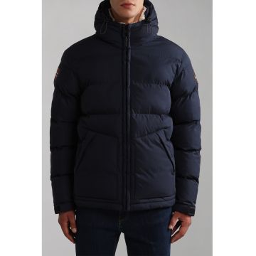 Geaca cu vatelina si detaliu logo - Bleumarin