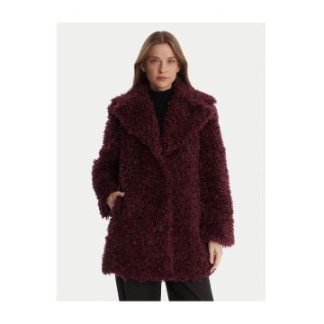 Geaca dama -  blana artificiala - bordeaux -