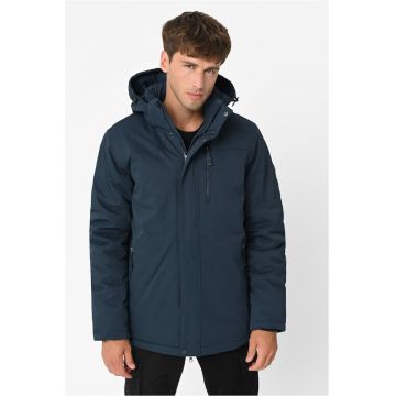 Geaca de iarna cu gluga detasabila - fermoar cu clapa -  J-Telk - Denim - Albastru inchis