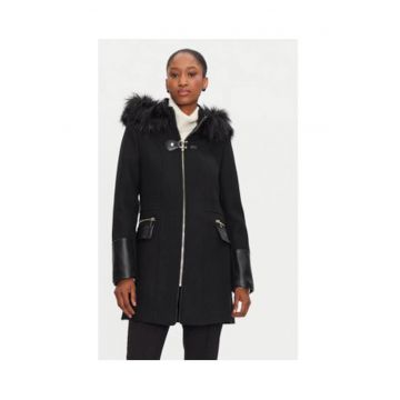 Geaca pentru dama -  MORGAN-222-GSIBIL - lana/poliester/poliamida - negru -