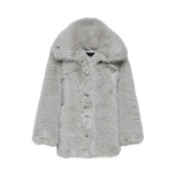 Haina blana dama  gri - blana artificiala
