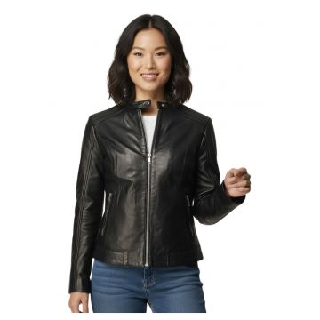 Jacheta biker din piele Laureena -