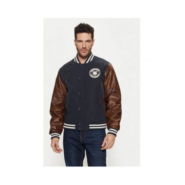 Jacheta bomber cu maneci contrastante