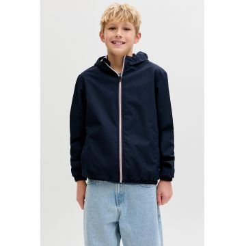 Jacheta cu buzunare laterale si gluga - Albastru ultramarin