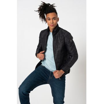 Jacheta cu fermoar si aspect matlasat Acalmar - Negru