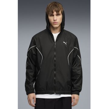 Jacheta cu finisaj rezistent la apa si maneci raglan - Alb/Negru