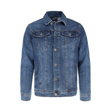 Jacheta din denim cu buzunare pe piept - cu nasturi -  J-Ralf - albastru - Albastru