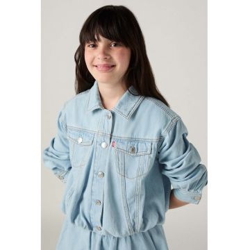 Jacheta din denim cu nasturi - Albastru deschis