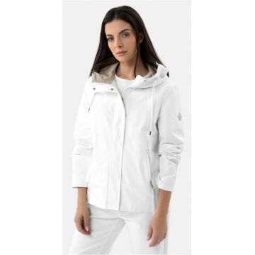 Jacheta impermeabila cu gluga - dama - -J-Lagusti - alba - Alb