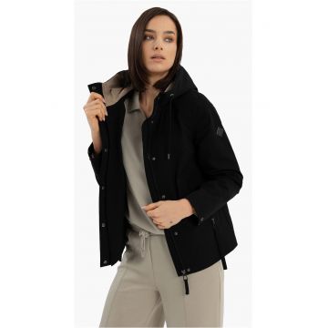 Jacheta impermeabila cu gluga - dama - -J-Lagusti - neagra - Negru