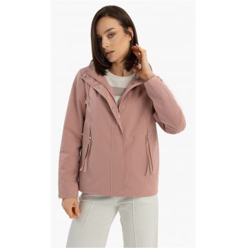 Jacheta impermeabila cu gluga - dama - -J-Lagusti - roz - Roz pal