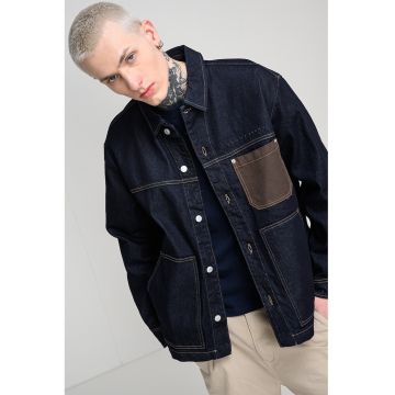 Jacheta relaxed fit de denim - Albastru ultramarin