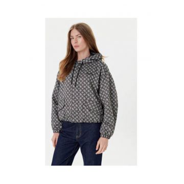 Jacheta subtire din poliester cu model logo si fermoar