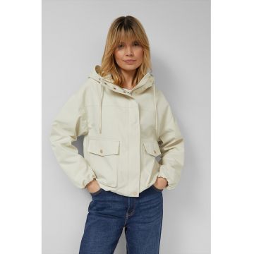 Jacheta usoara cu gluga - Alb murdar