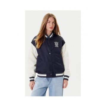 Jacheta varsity cu accente contrastante