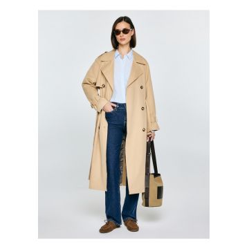 Trenci din amestec de bumbac cu doua randuri de nasturi