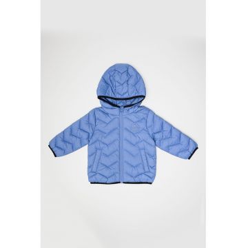 Geaca cu gluga si aspect matlasat - Albastru prafuit